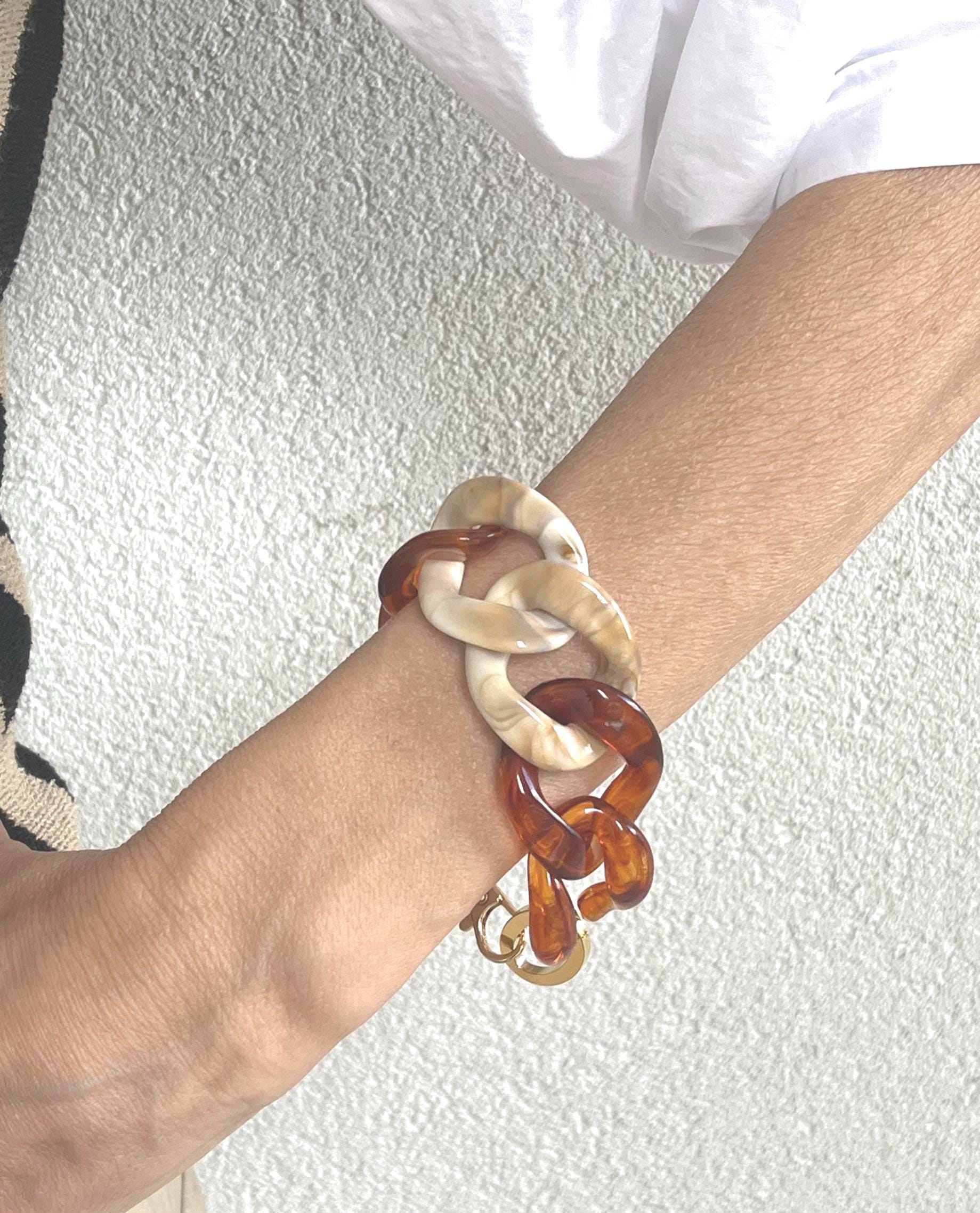 BRACCIALE MAGLIE ACRILICHE-Bracciale Donna Maglie Degradee-Bracciale Maglia Larga-Bracciale Personalizzabile-Regalo Per Lei