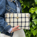 BORSA TRACOLLA DONNA-Borsa  Tweed&Catena Dorata-Borsa Tessuto di Lusso- Regalo Personalizzabile Donna-Borsa Mano/Spalla-Borsa fatta a mano
