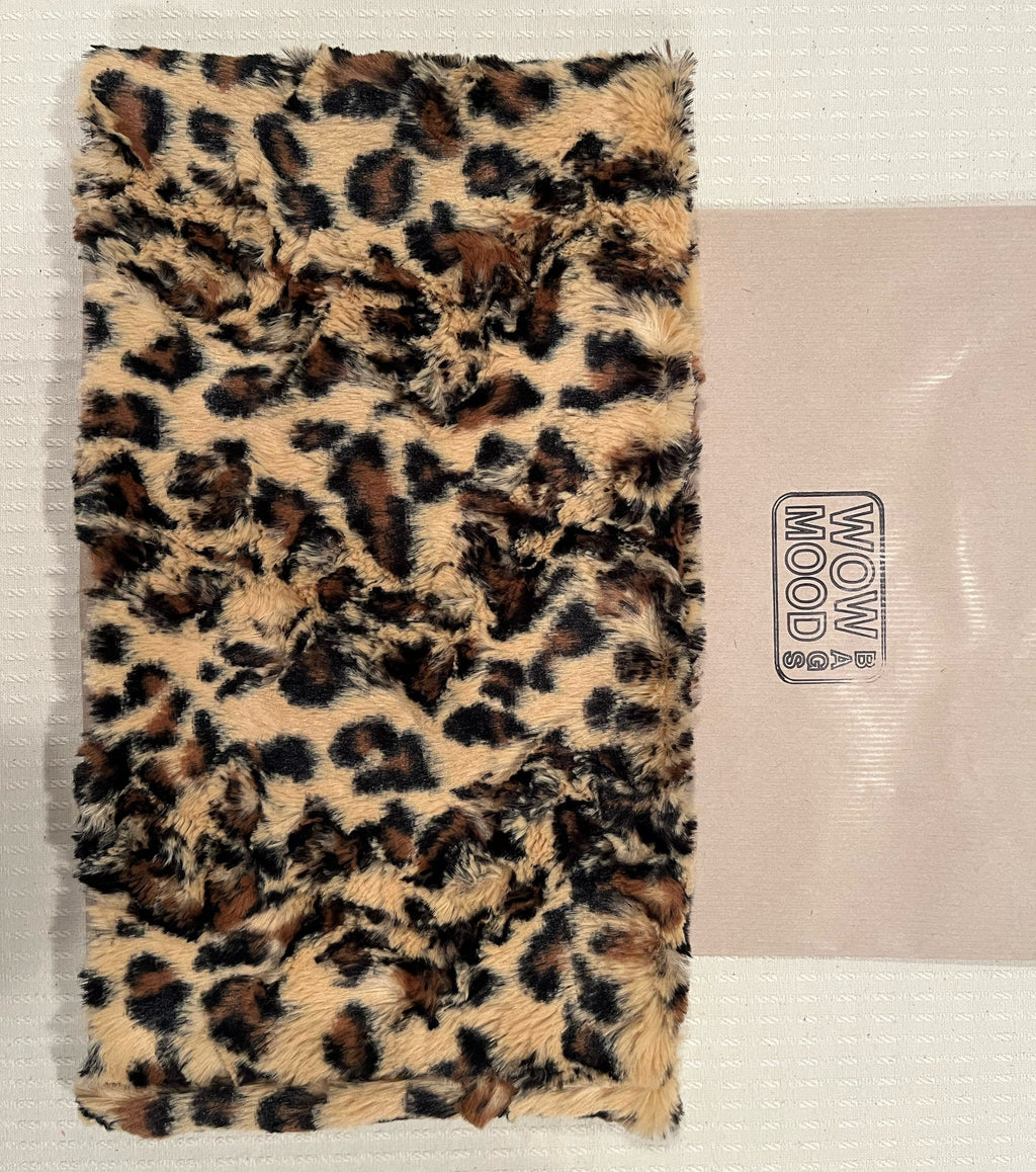 COLLO LEOPARDO  REVERSIBILE-Collo ad Anello Double Face-Scaldacollo Eco-pelliccia/Trapuntato Impermeabile-Scaldacollo Caldo-Regalo Natale