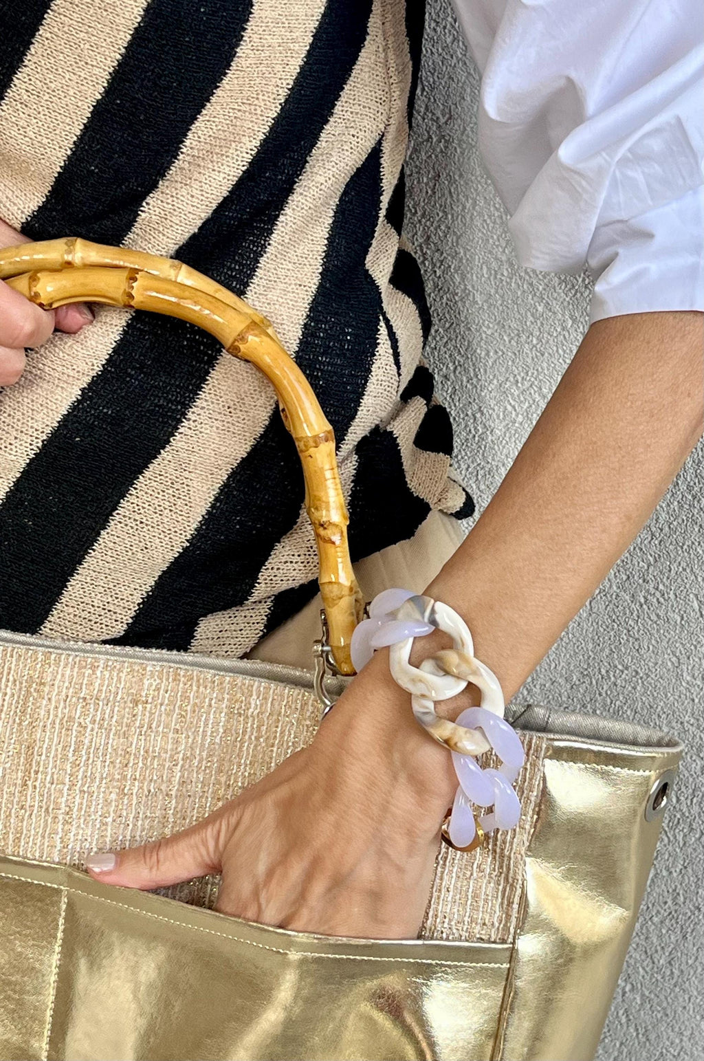 BRACCIALE MAGLIE ACRILICHE-Bracciale Donna Maglie Degradee-Bracciale Maglia Larga-Bracciale Personalizzabile-Regalo Per Lei