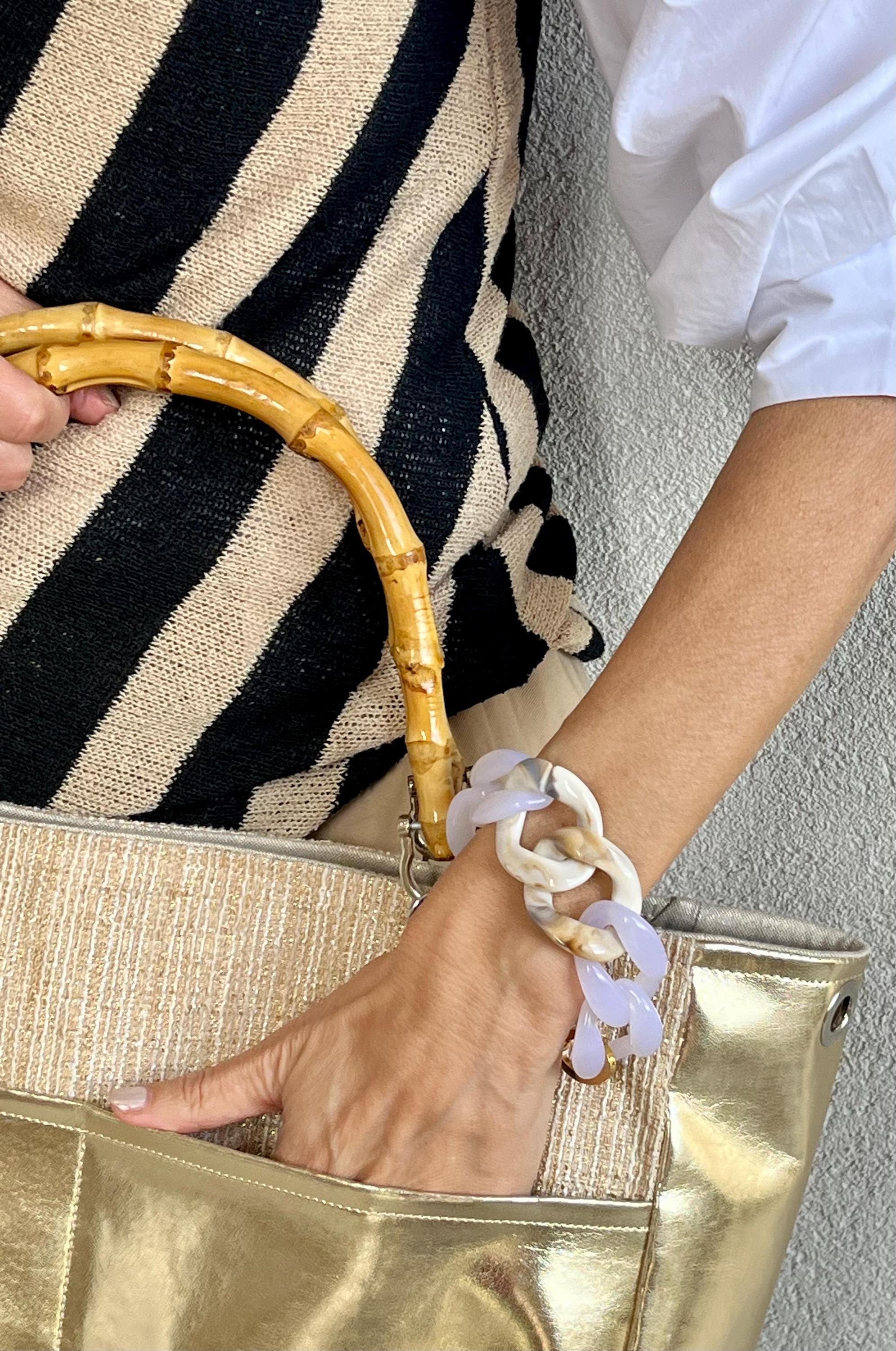 BRACCIALE MAGLIE ACRILICHE-Bracciale Donna Maglie Degradee-Bracciale Maglia Larga-Bracciale Personalizzabile-Regalo Per Lei