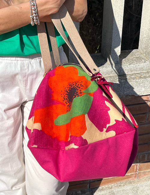 BORSA ORIGAMI GRANDE con Pochette-Borsa Canvas Donna-Borsa Minimalista Lavoro-Viaggio-Regalo per lei-Borsa Lusso-Tote Tendenza Mano/Spalla