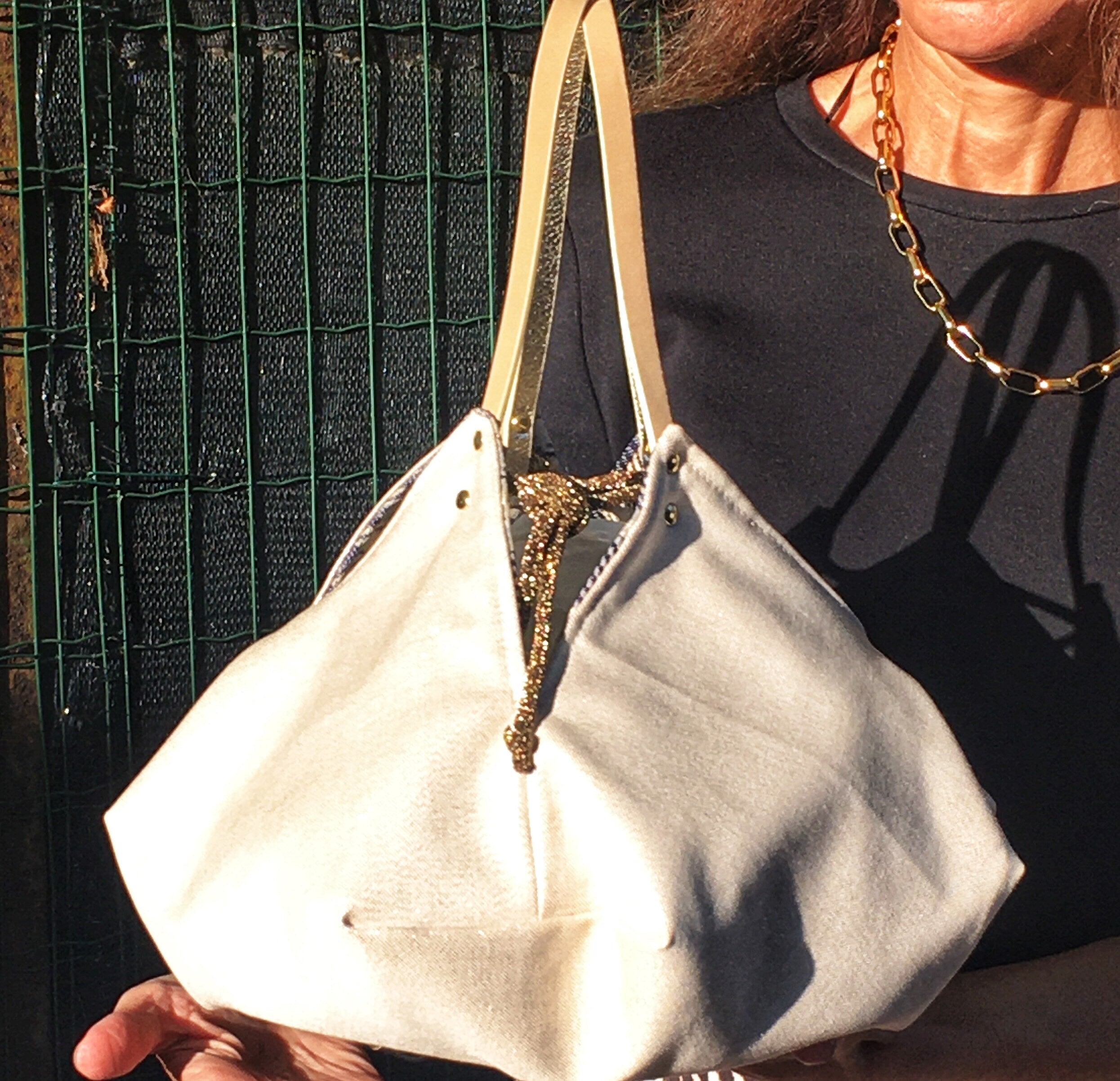 BORSA ORIGAMI REVERSIBILE-Piccola Borsa a Mano-Borsa Lusso Donna-Borsa Double Face-Borsa Elegante Donna-Borsa Artigianale