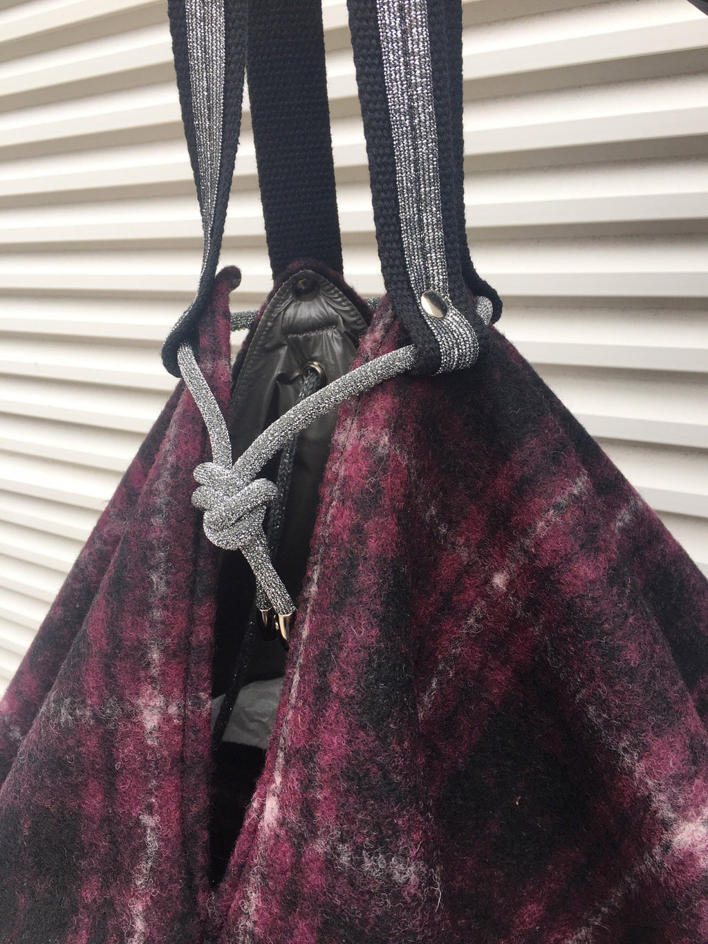 GRANDE BORSA SPALLA Reversibile-Borsa Donna con Pochette-Borsa di Lusso-Regalo per lei, Borsa Boho Tessuto-Borsa Viaggio-Borsa Zaino Donna