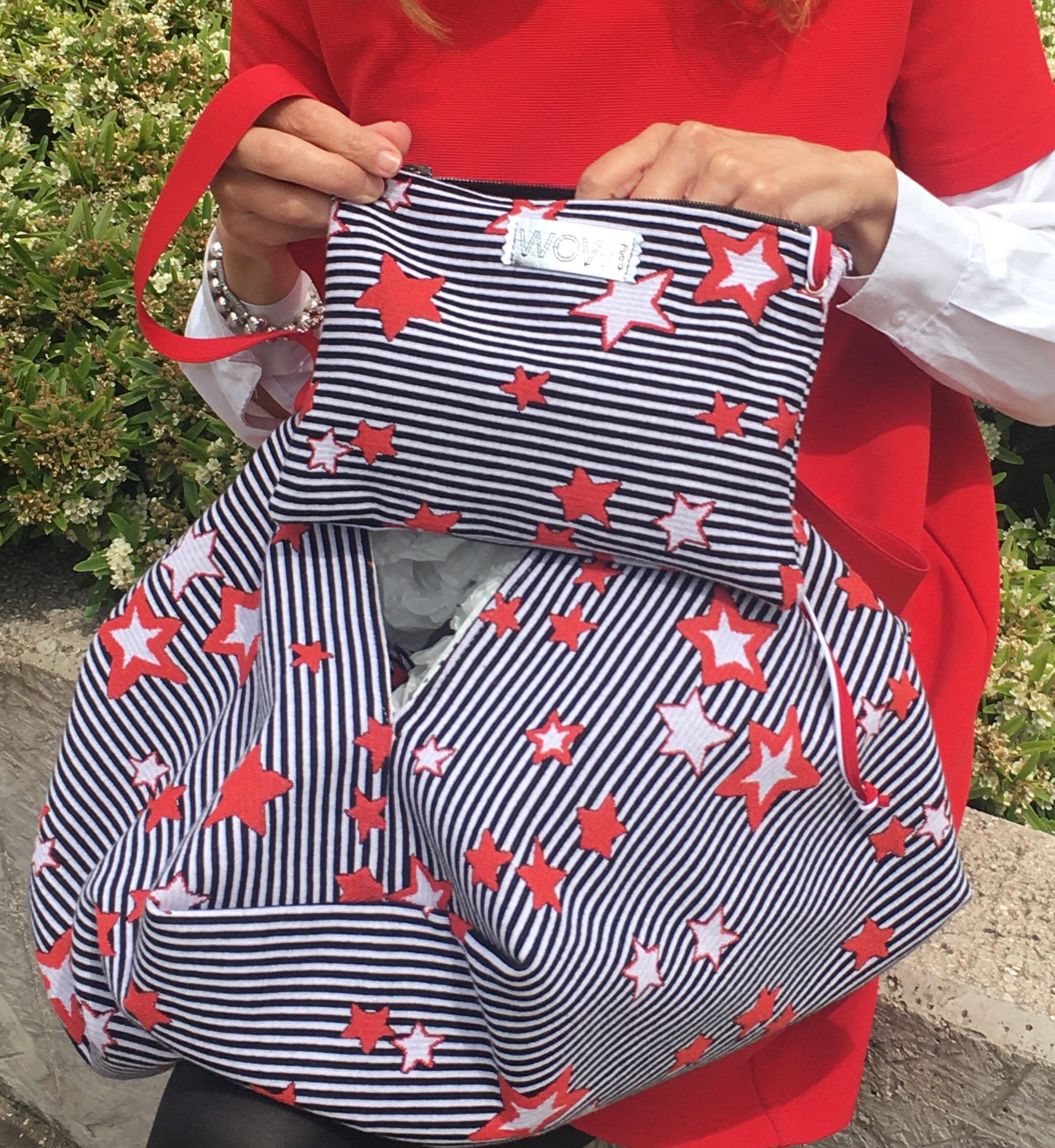 GRANDE BORSA REVERSIBILE  a spalla-Borsa Viaggio+Pochette-Borsa Lavoro/Tempo Libero-Borsa Canvas Mare-Borsa Tracolla- Zaino Donna