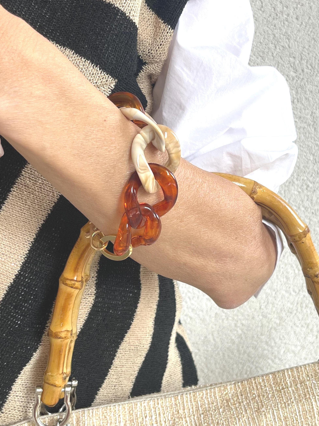 BRACCIALE MAGLIE ACRILICHE-Bracciale Donna Maglie Degradee-Bracciale Maglia Larga-Bracciale Personalizzabile-Regalo Per Lei