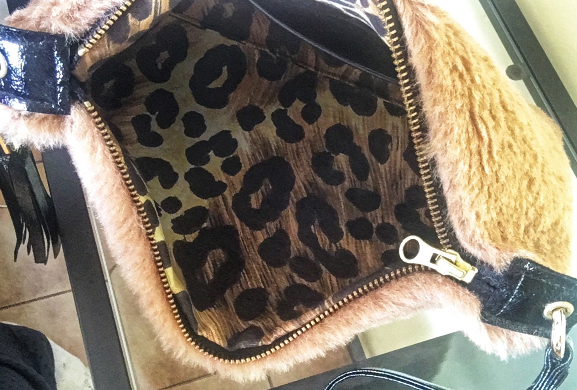 POCHETTE TEDDY GRANDE- Borsa Shearling Cammello-Pochette Donna Eco-Pelliccia-Borsa Donna Mano/Polso-Pochette Artigianale con Polsiera
