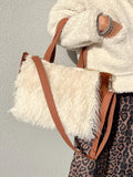 BORSA SHOPPER DONNA con Pochette, Borsa Lusso Alpaca Veg, Borsa Donna Tracolla/Mano, Borsa Elegante Lavoro/Tempo Libero, Borsa artigianale