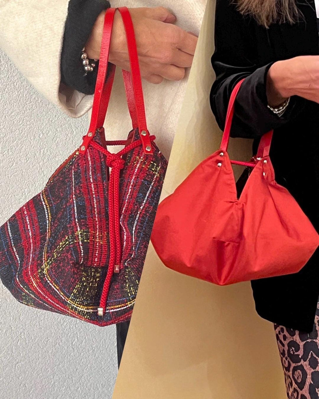 BORSA ORIGAMI REVERSIBILE-Piccola Borsa a Mano-Borsa Lusso Donna-Borsa Double Face-Borsa Elegante Donna-Borsa Artigianale