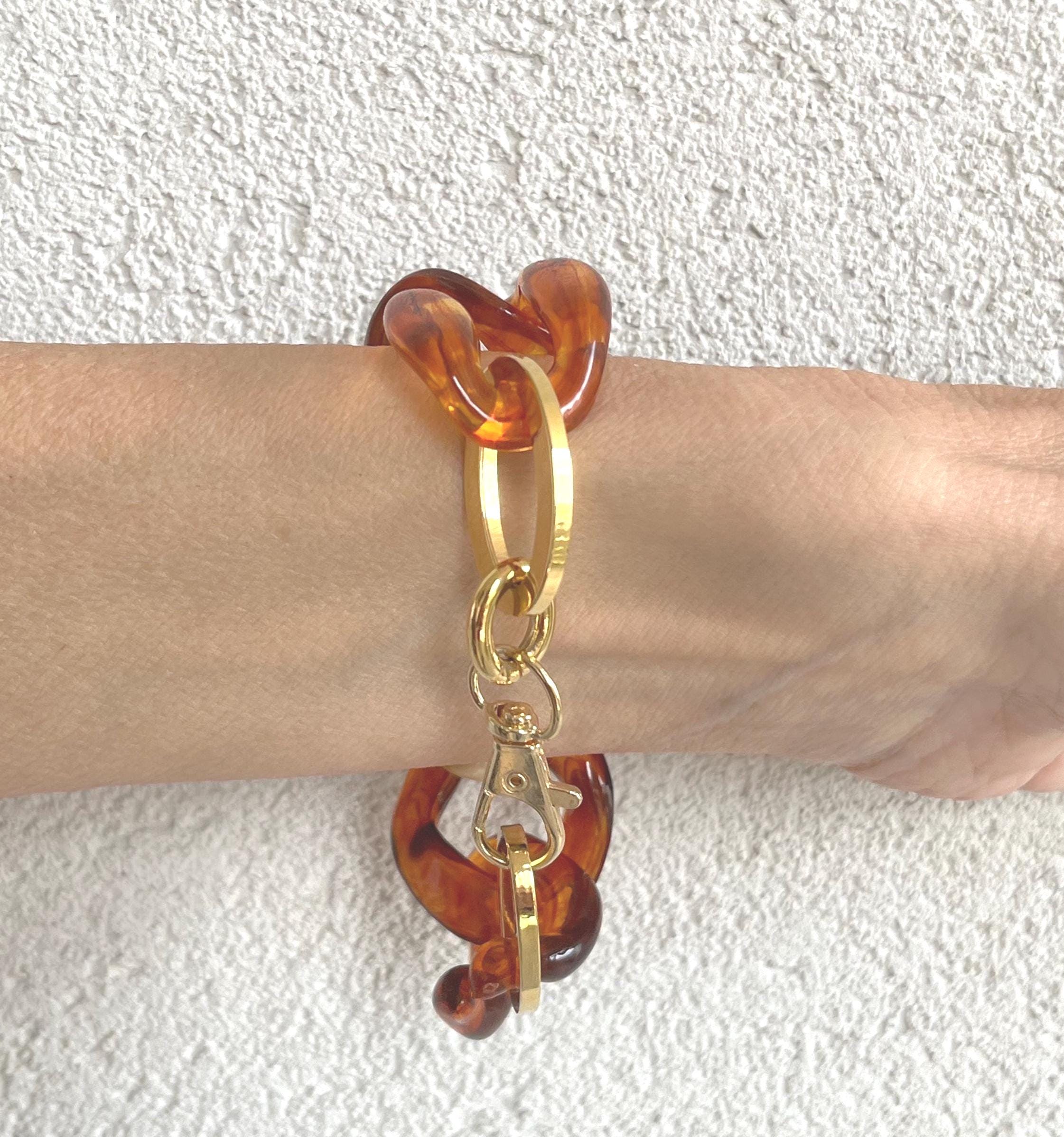BRACCIALE MAGLIE ACRILICHE-Bracciale Donna Maglie Degradee-Bracciale Maglia Larga-Bracciale Personalizzabile-Regalo Per Lei