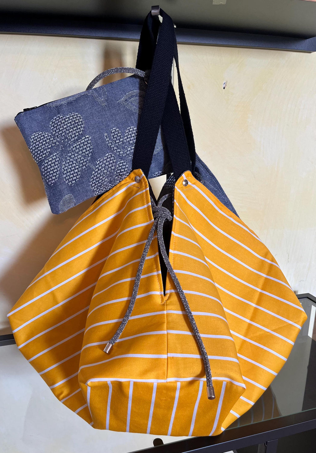 GRANDE BORSA SPALLA Reversibile-Borsa Donna con Pochette-Borsa Denim-Borsa di Lusso-Regalo Donna-Borsa Viaggio-Borsa Zaino Donna