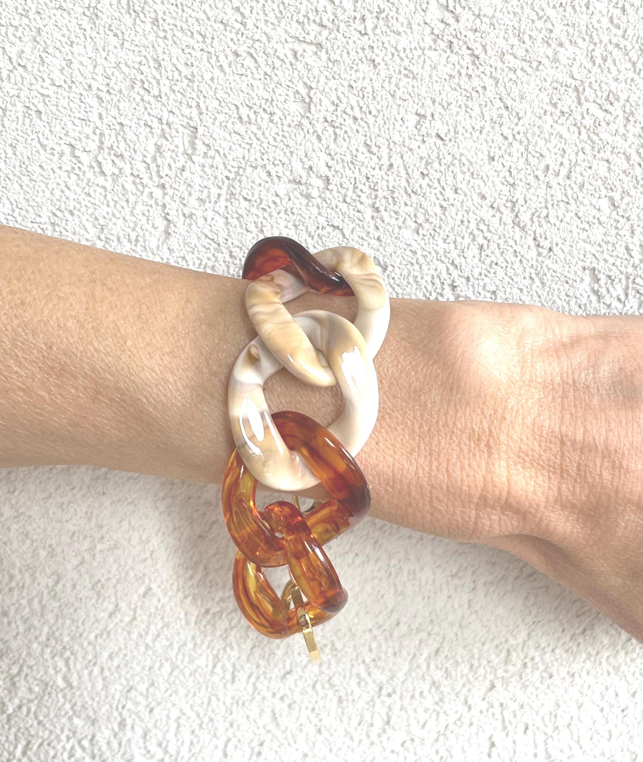 BRACCIALE MAGLIE ACRILICHE-Bracciale Donna Maglie Degradee-Bracciale Maglia Larga-Bracciale Personalizzabile-Regalo Per Lei