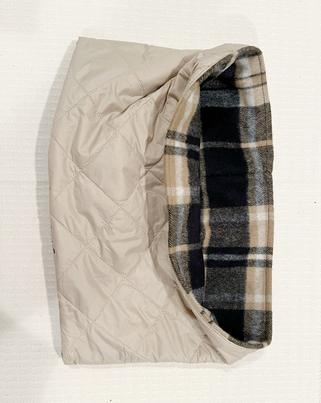 COLLO TARTAN REVERSIBILE-Collo Anello Double Face-Collo Lana/Trapuntato Impermeabile-Scaldacollo Caldo-Collo Imbottito-Regalo Natale
