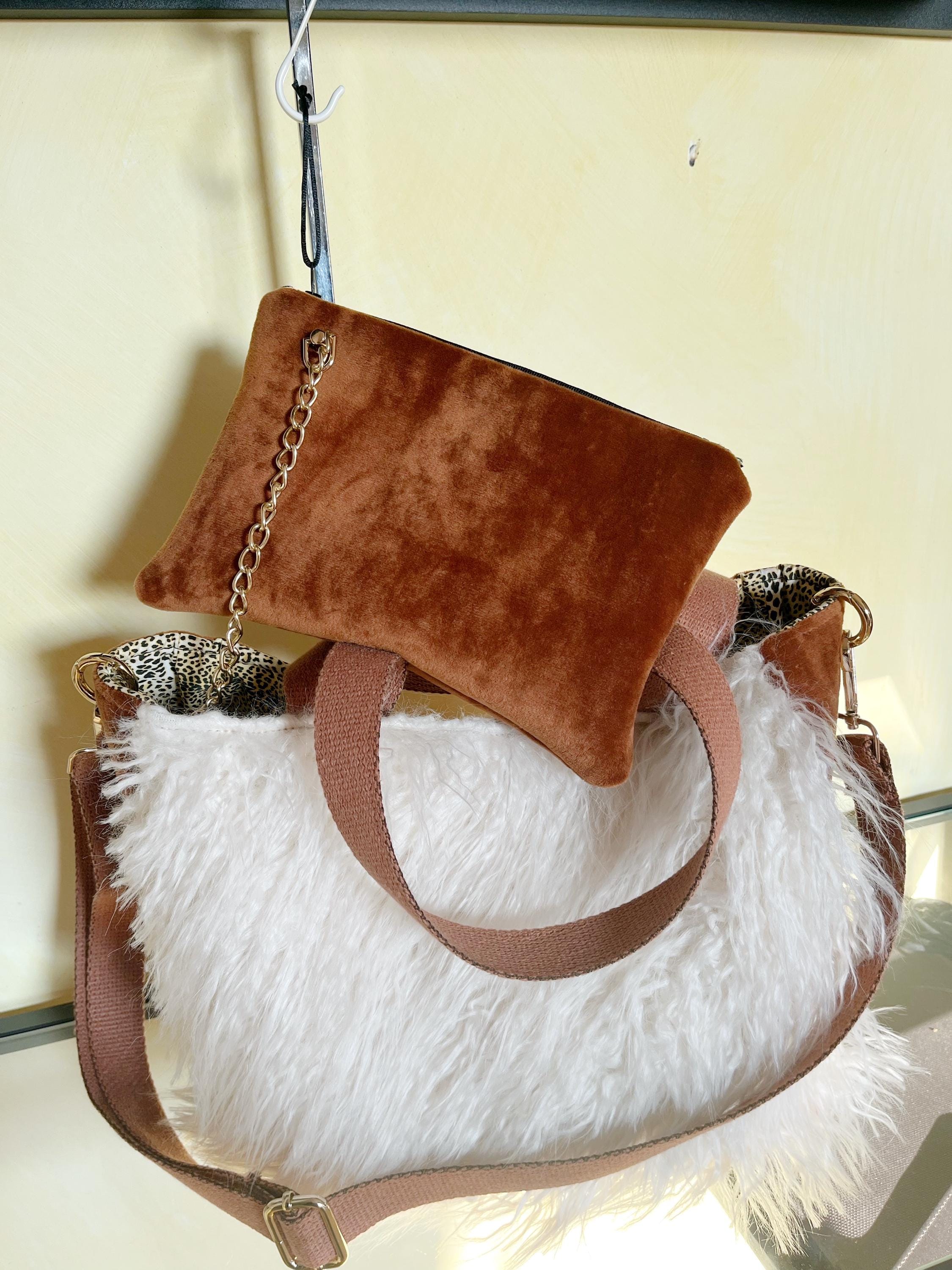BORSA SHOPPER DONNA con Pochette, Borsa Lusso Alpaca Veg, Borsa Donna Tracolla/Mano, Borsa Elegante Lavoro/Tempo Libero, Borsa artigianale