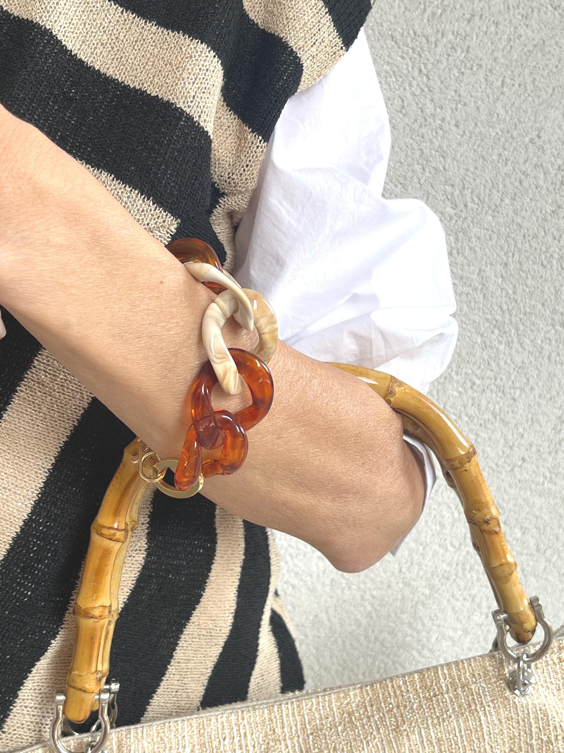 BRACCIALE MAGLIE ACRILICHE-Bracciale Donna Maglie Degradee-Bracciale Maglia Larga-Bracciale Personalizzabile-Regalo Per Lei