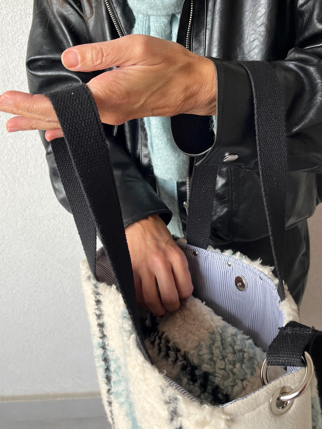 BORSA SHOPPER DONNA con Pochette, Borsa Tartan Lusso , Borsa Donna Tracolla/Mano, Borsa Elegante Lavoro/Tempo Libero, Borsa artigianale