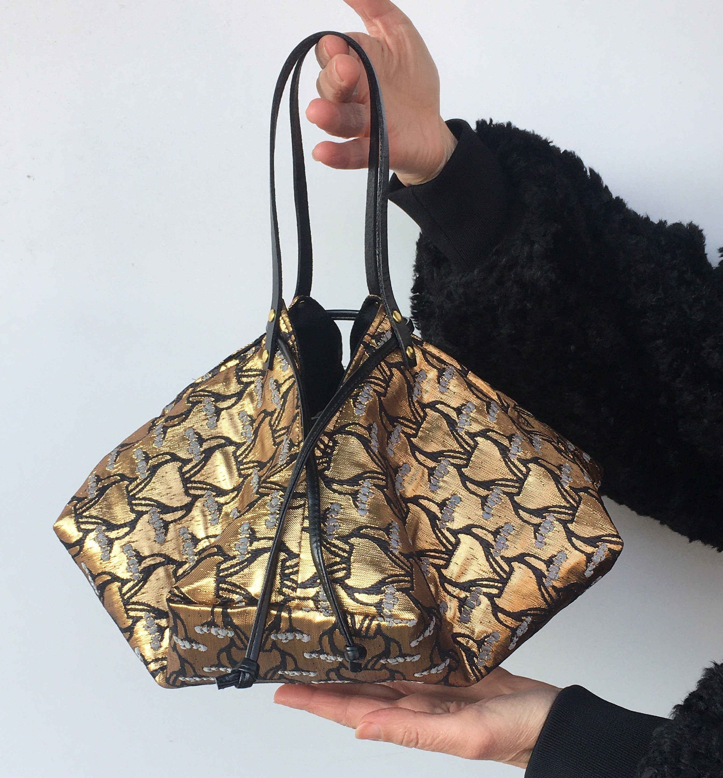 BORSA ORIGAMI REVERSIBILE-Piccola Borsa a Mano-Borsa Lusso Donna-Borsa Double Face-Borsa Elegante Donna-Borsa artigianale