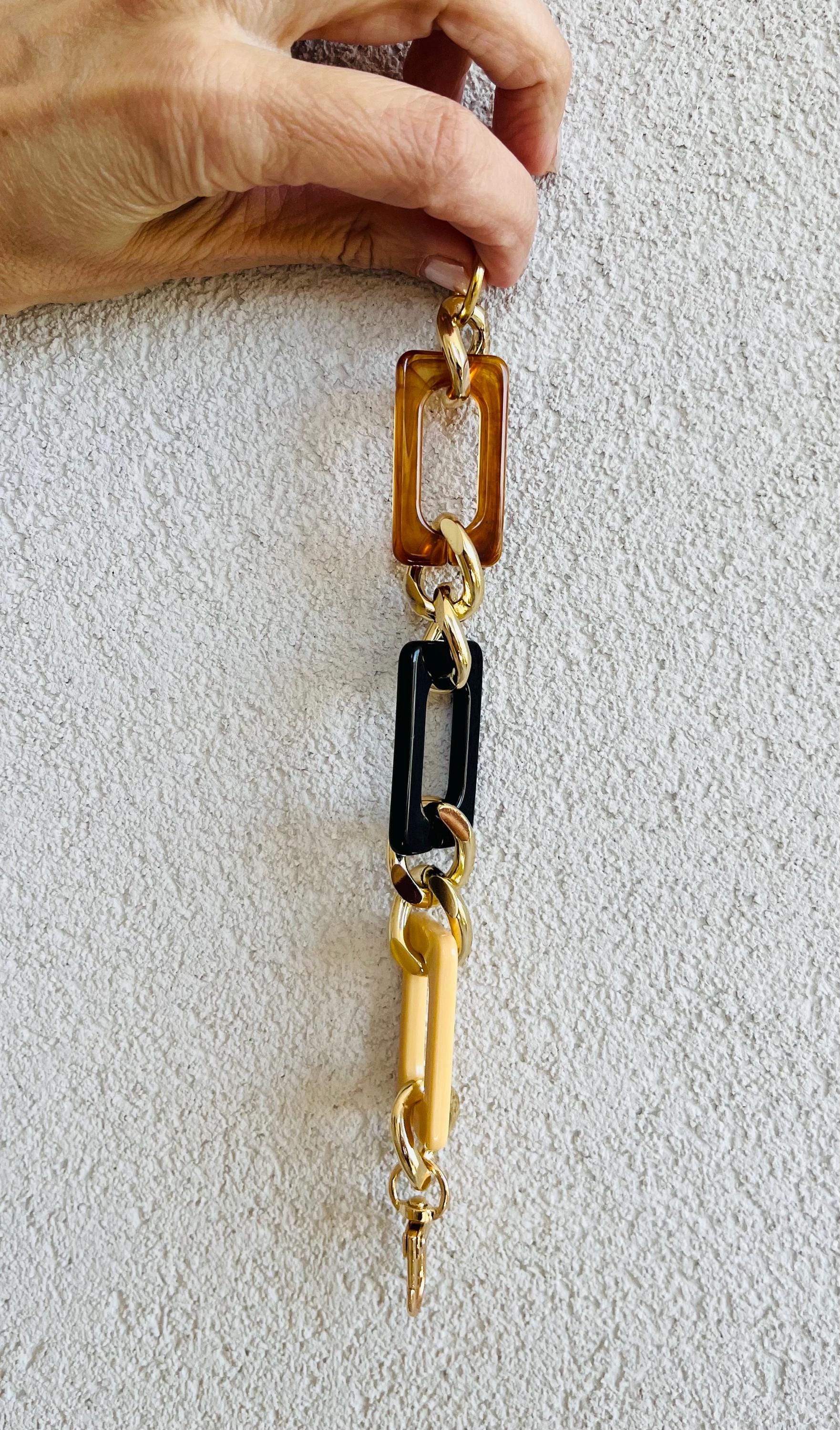 BRACCIALE MAGLIE RETTANGOLARI Acriliche -Bracciale Donna Multicolor-Bracciale Maglia Piatta Grande-Bracciale Personalizzabile-Regalo Per Lei