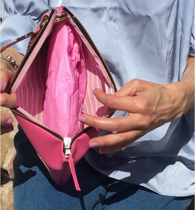 CLUTCH BARBIE CUORE -Clutch Donna con Polsiera-Borsa di Lusso-Borsa Party/Matrimoni-Clutch Ecopelle Cuore-Borsa Mano/Polso-Borsa Artigianale