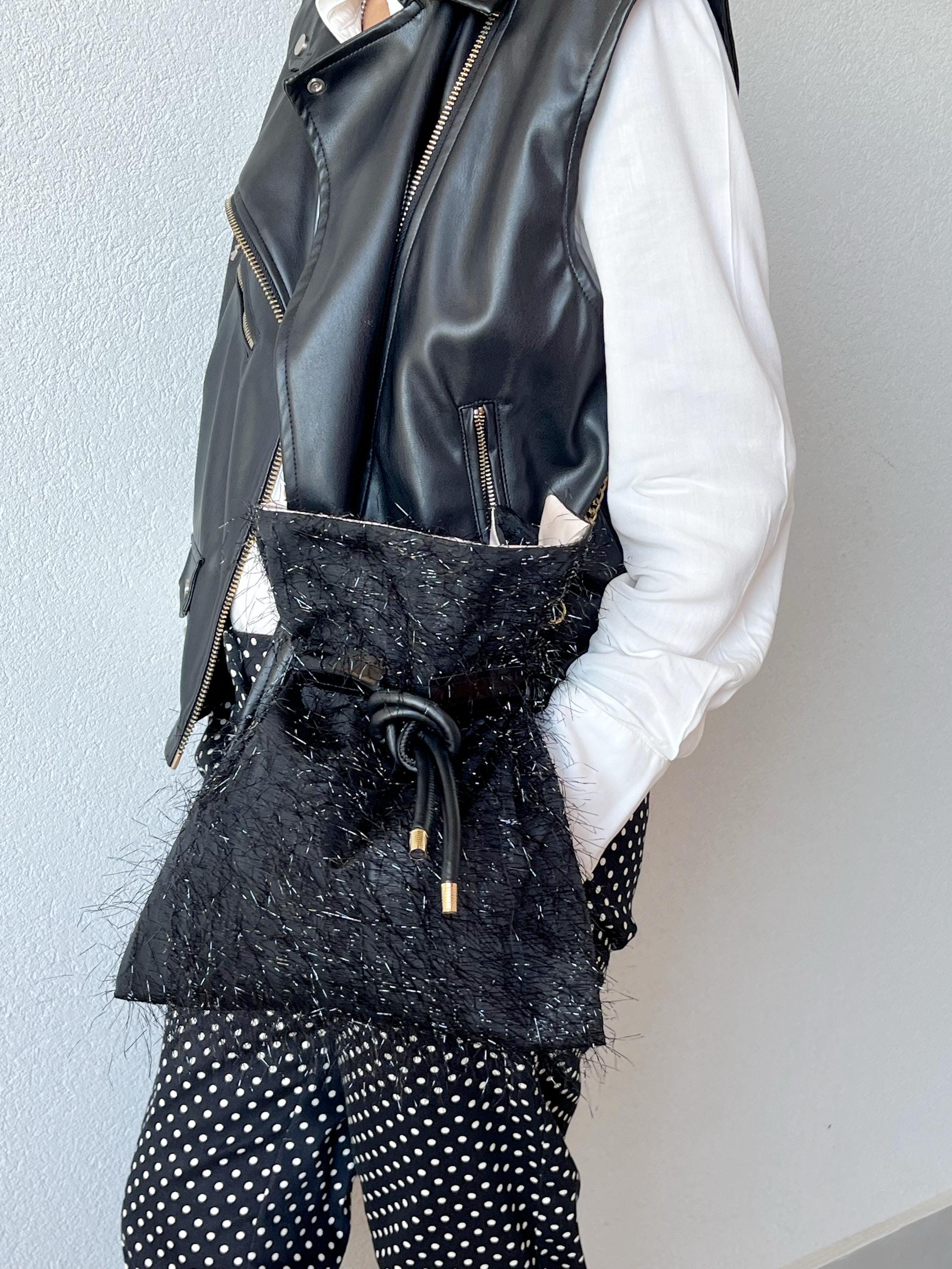 BORSA SECCHIELLO A TRACOLLA-Morbida Borsa a Coulisse con Rouche-Borsa di Lusso Donna-Borsa Cerimonia/Evento-Borsa Donna fatta a mano
