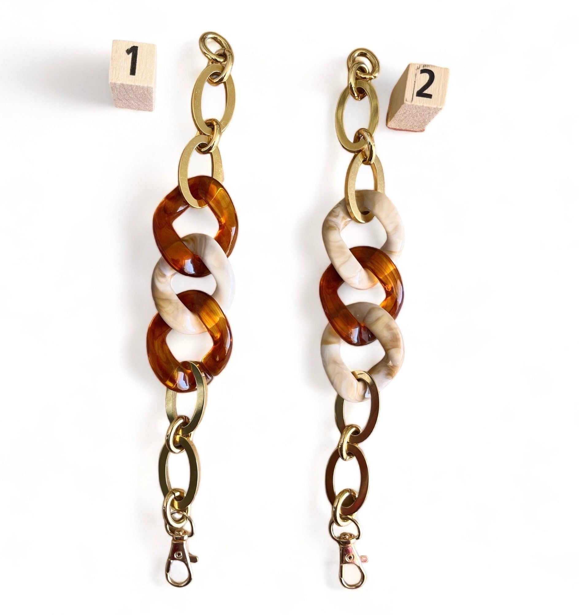 BRACCIALE MAGLIE ACRILICHE-Bracciale Donna Tartaruga/Osso-Bracciale Maglia Piatta Larga-Bracciale Personalizzabile-Regalo Per Lei