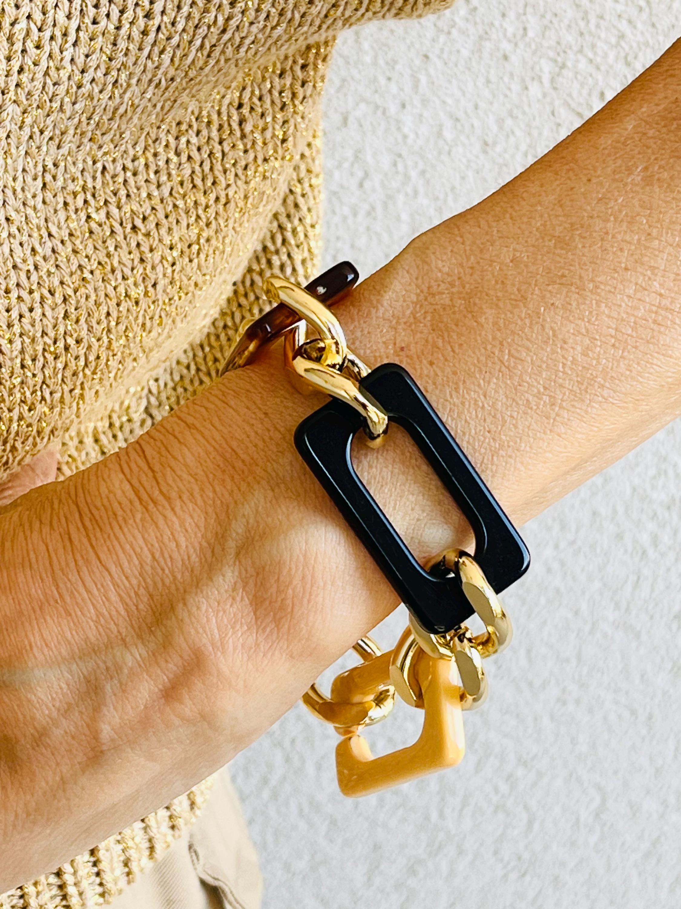 BRACCIALE MAGLIE RETTANGOLARI Acriliche -Bracciale Donna Multicolor-Bracciale Maglia Piatta Grande-Bracciale Personalizzabile-Regalo Per Lei