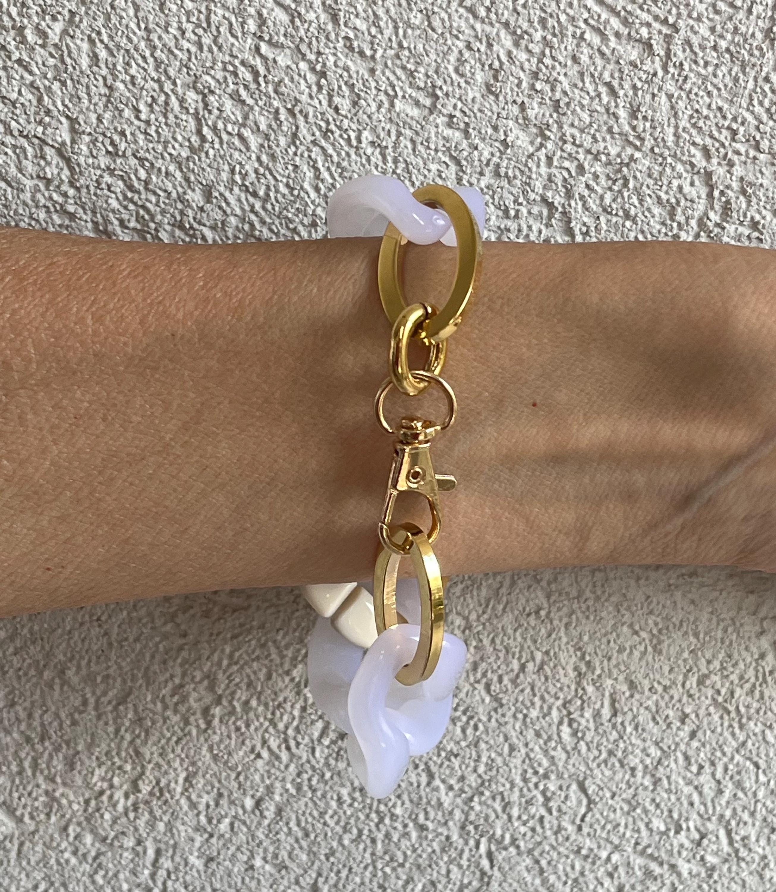 BRACCIALE MAGLIE ACRILICHE-Bracciale Donna Maglie Degradee-Bracciale Maglia Larga-Bracciale Personalizzabile-Regalo Per Lei
