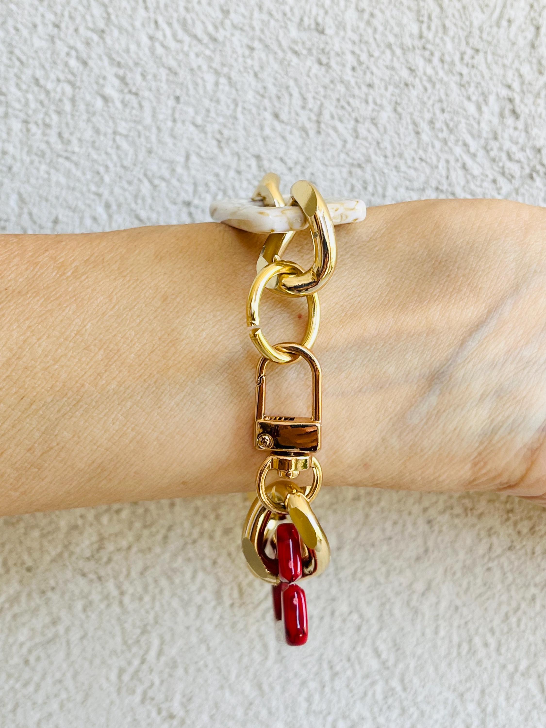 BRACCIALE MAGLIE RETTANGOLARI Acriliche -Bracciale Donna Multicolor-Bracciale Maglia Piatta Grande-Bracciale Personalizzabile-Regalo Per Lei