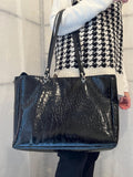 BORSA SHOPPER NERA Cocco Vegan con Tracolla e Pochette – Borsa Donna Grande a Mano o Spalla, Elegante per Lavoro e Tempo Libero