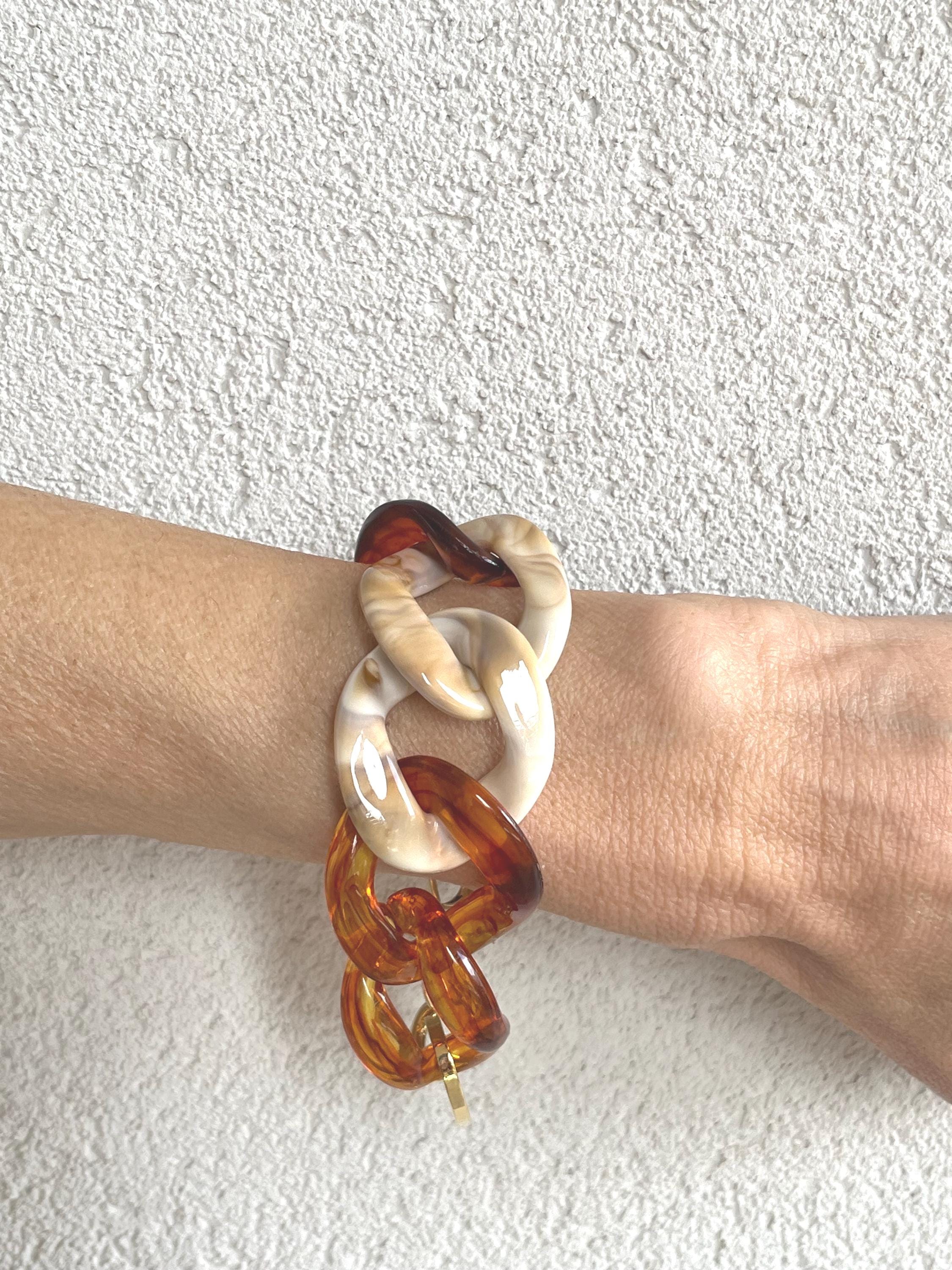 BRACCIALE MAGLIE ACRILICHE-Bracciale Donna Maglie Degradee-Bracciale Maglia Larga-Bracciale Personalizzabile-Regalo Per Lei