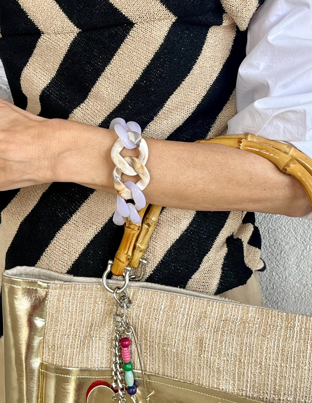 BRACCIALE MAGLIE ACRILICHE-Bracciale Donna Maglie Degradee-Bracciale Maglia Larga-Bracciale Personalizzabile-Regalo Per Lei
