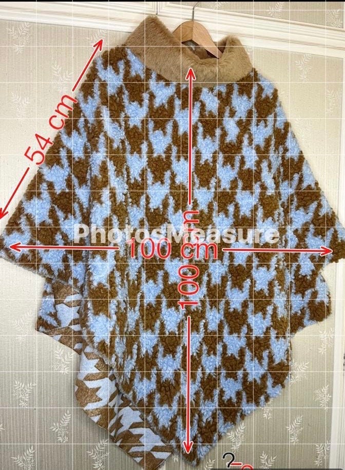 PONCHO MANTELLA DONNA -Poncho Plaid Lana&Mohair-Poncho Lungo Donna- Poncho Pullover con  Collo, Poncho Mantella Lana, Poncho fatto a mano
