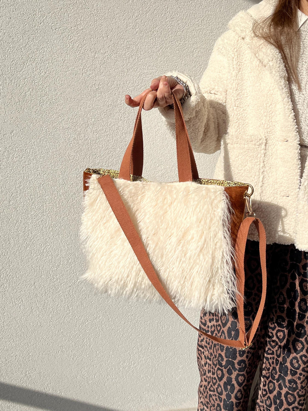BORSA SHOPPER DONNA con Pochette, Borsa Lusso Alpaca Veg, Borsa Donna Tracolla/Mano, Borsa Elegante Lavoro/Tempo Libero, Borsa artigianale