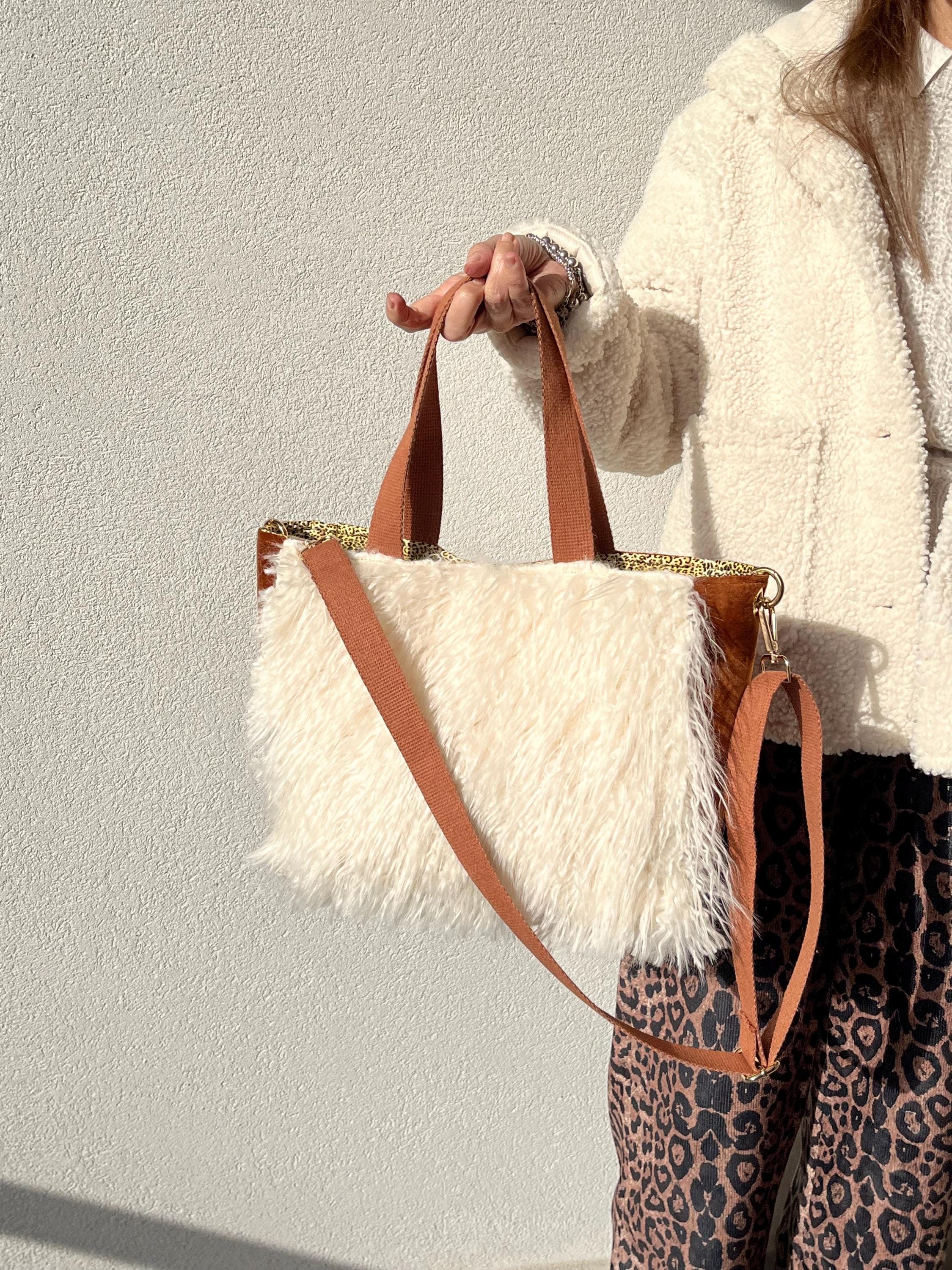 BORSA SHOPPER DONNA con Pochette, Borsa Lusso Alpaca Veg, Borsa Donna Tracolla/Mano, Borsa Elegante Lavoro/Tempo Libero, Borsa artigianale