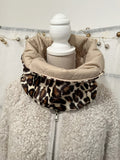 COLLO MACULATO REVERSIBILE-Collo ad Anello Double Face-Collo Eco-pelliccia/Trapuntato Impermeabile-Collo Alto Caldo-Regalo Natale