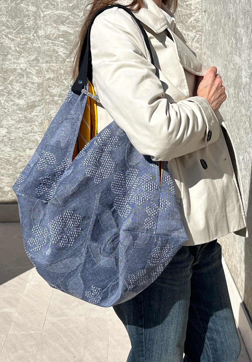 GRANDE BORSA SPALLA Reversibile-Borsa Donna con Pochette-Borsa Denim-Borsa di Lusso-Regalo Donna-Borsa Viaggio-Borsa Zaino Donna